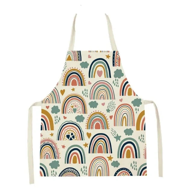 Kitchen and Garden Apron, Front View, Multicolor, Rainbow