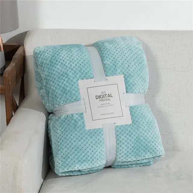 Fluffy Winter Blanket, Light Blue