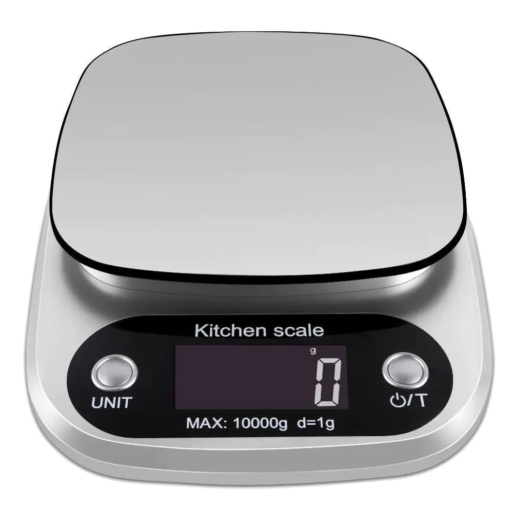 Multifunction Digital Kitchen Scale, Silver, Front View