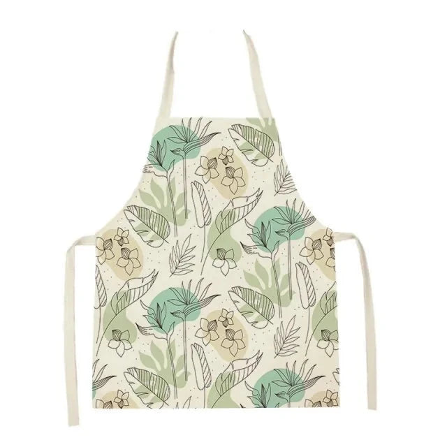 Kitchen and Garden Apron, Front View, Nature, Blue, Green, Leaves