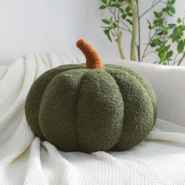 Pumpkin Pillow, Green, Front View