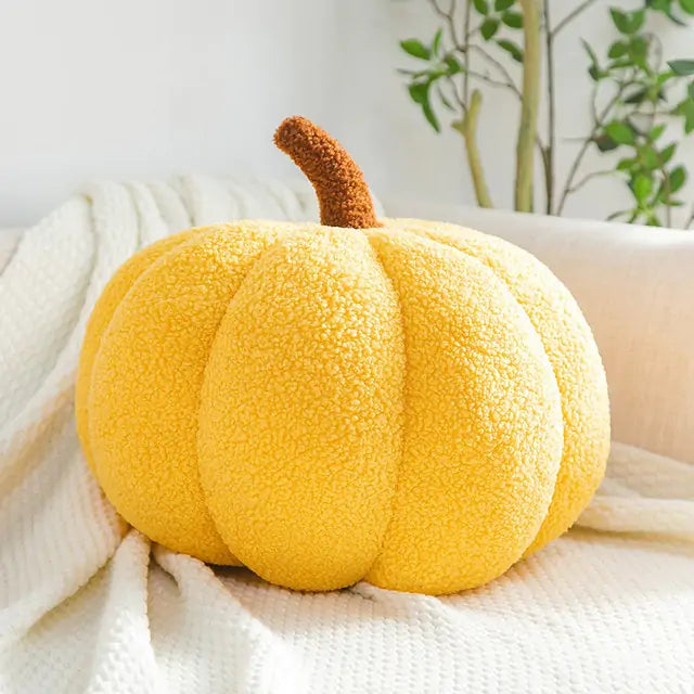 Pumpkin Pillow, Yellow, Front View