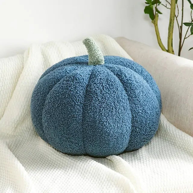 Pumpkin Pillow, Blue, Front View