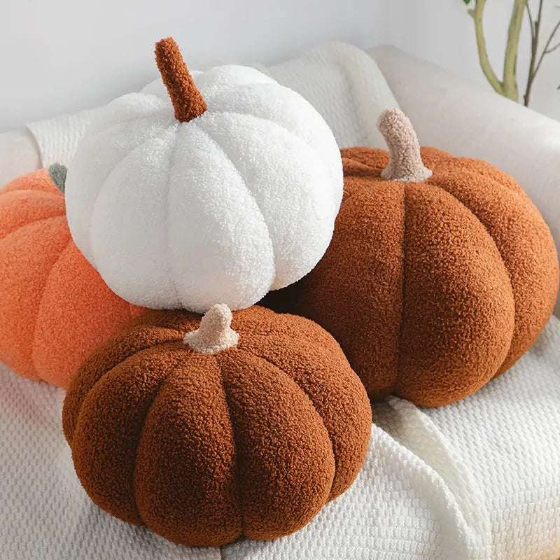 Pumpkin Pillows, Brown, Orange, White