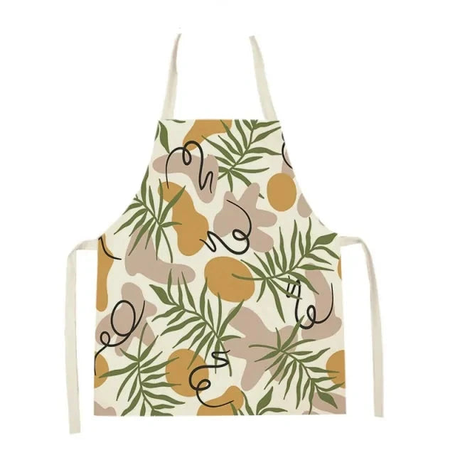 Kitchen and Garden Apron, Front View, Leaves, Multicolor