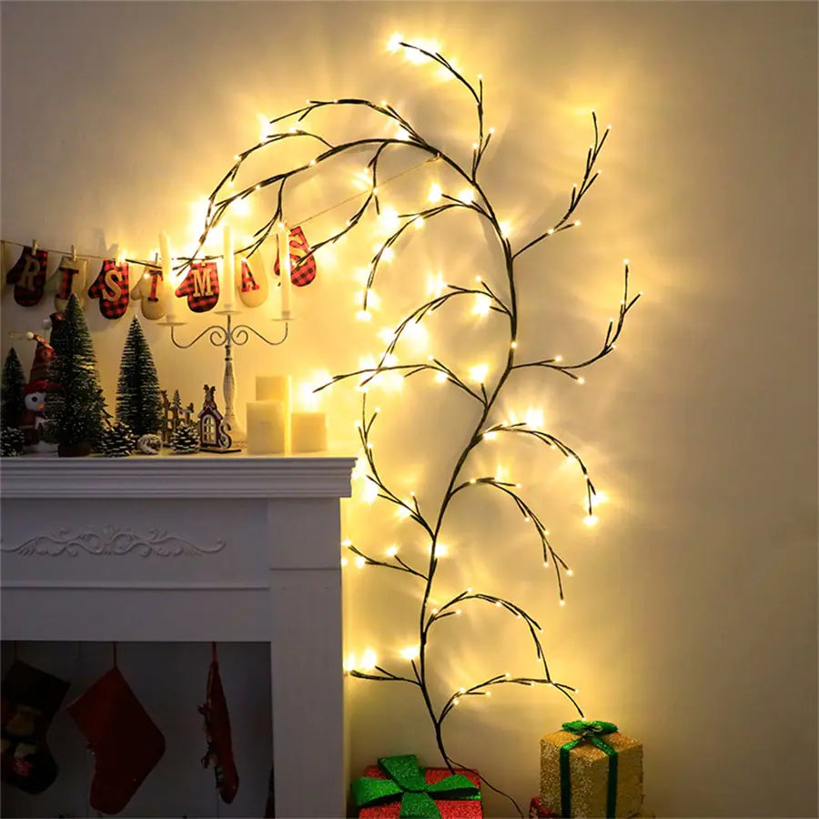 Willow Vine Fairy Lights, Wall Decor, Front View