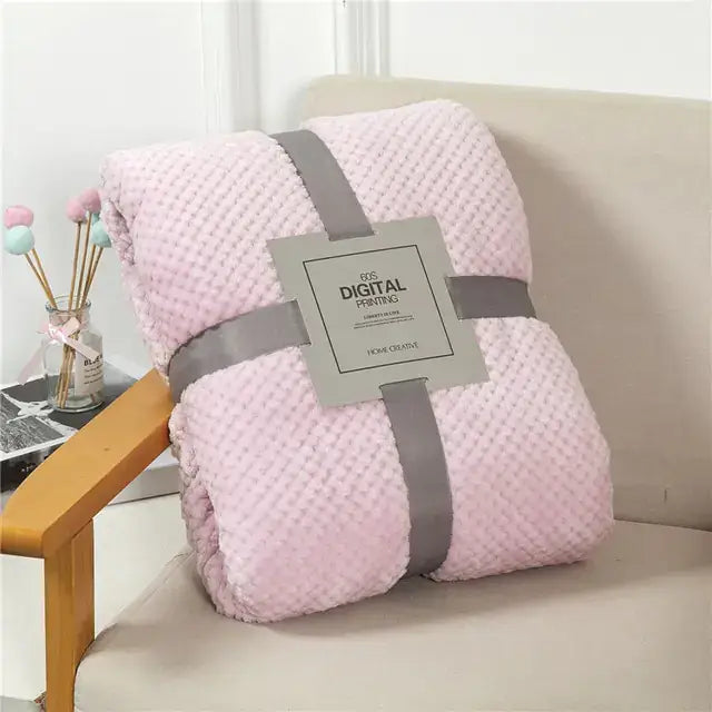 Fluffy Winter Blanket, Light Pink