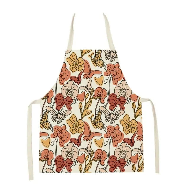 Kitchen and Garden Apron, Front View, Butterflies, Flowers, Multicolor