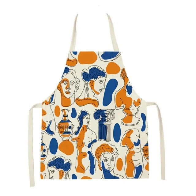 Kitchen and Garden Apron, Front View, Blue, Orange