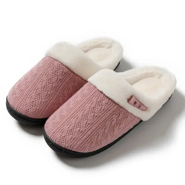 Winter Slippers, Front View, Pink