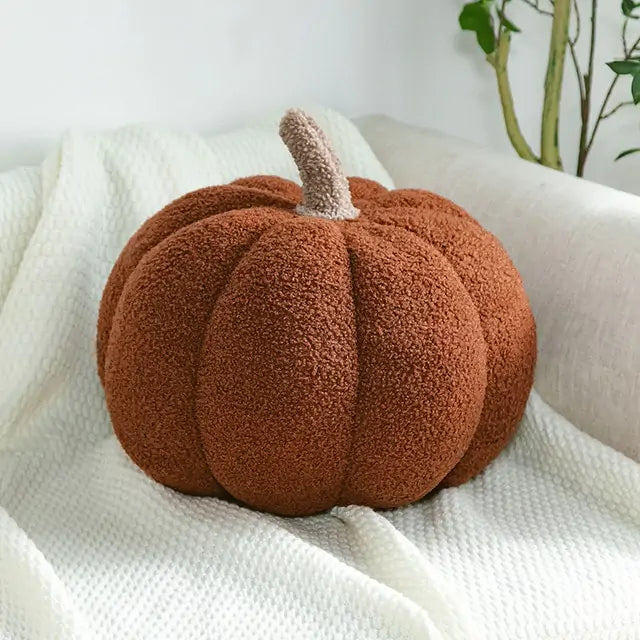 Pumpkin Pillow, Brown, Front View