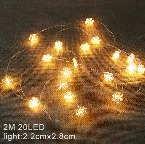 Christmas, LED Fairy Light, Festive Decoration, Waterproof, Indoor and Outdoor, Snowflake